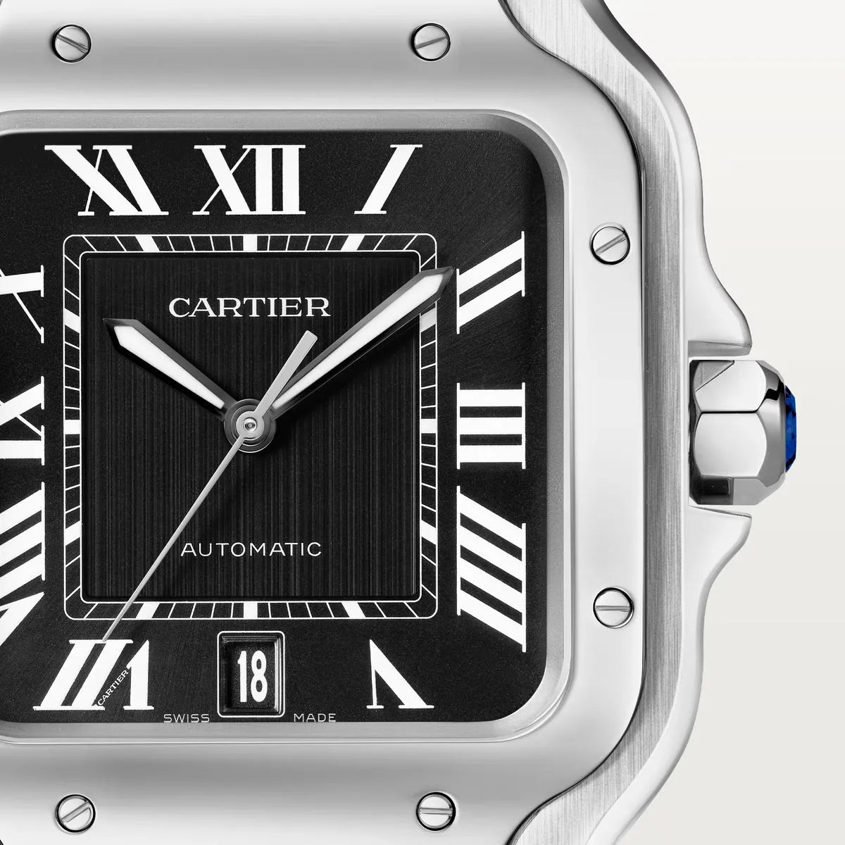 Cartier Santos Large Cadran NOIR Quartz