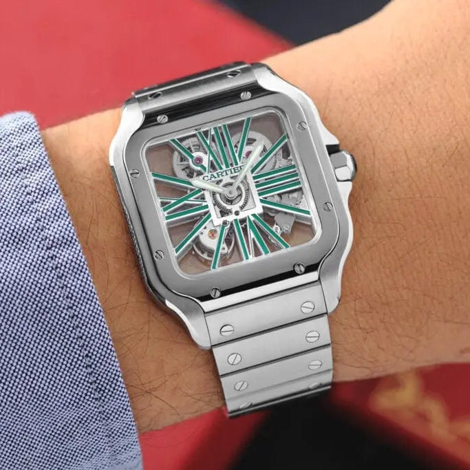 Cartier Santos de Cartier Skeleton VERT Quartz