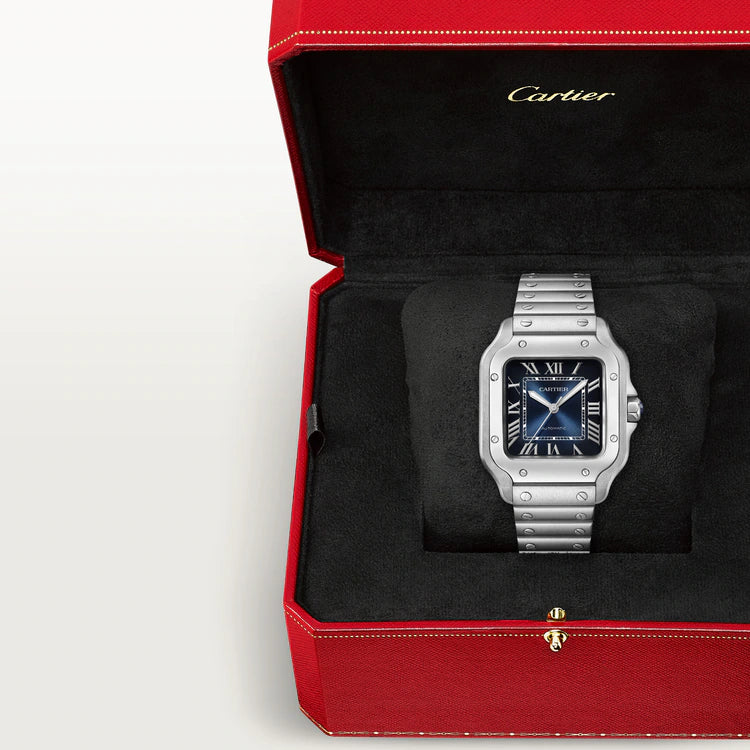 Cartier Santos Large Cadran Bleu Quartz