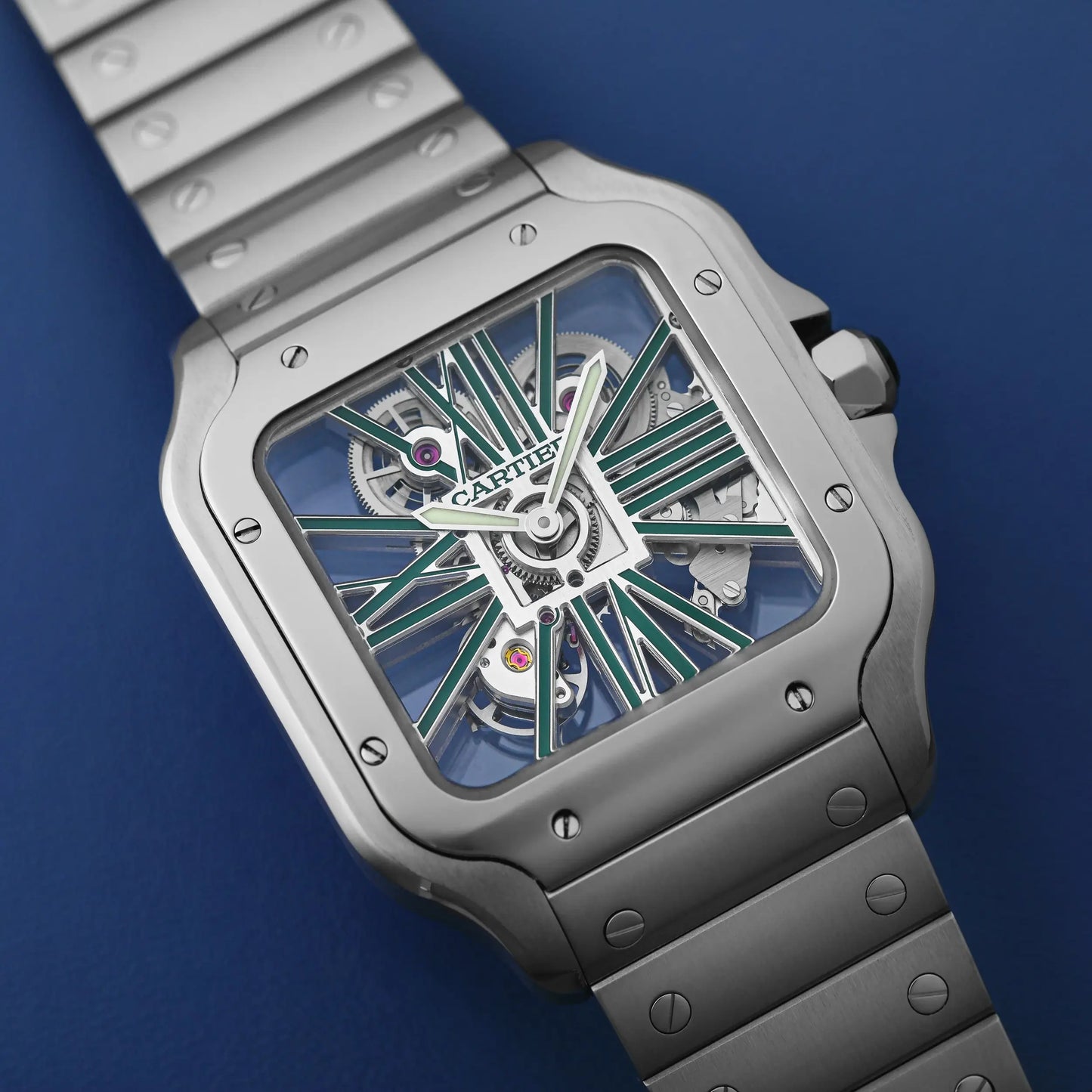 Cartier Santos de Cartier Skeleton VERT Quartz