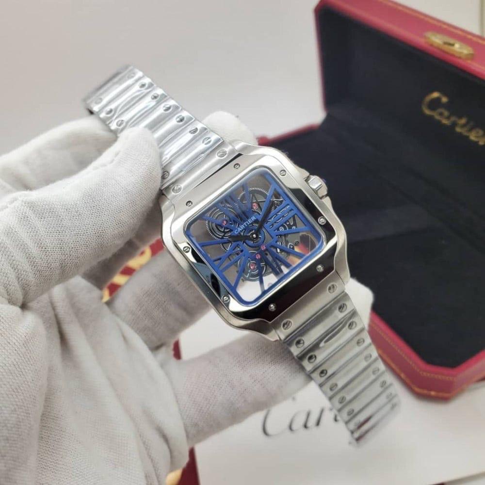 Cartier Santos de Cartier Skeleton BLEU  Quartz
