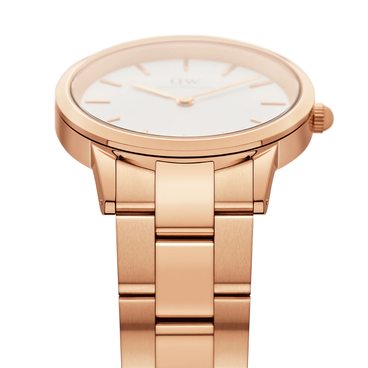 Montre Femme Daniel Wellington Iconic Link Rose Gold White