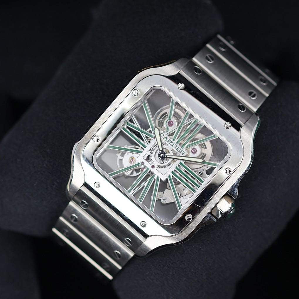 Cartier Santos de Cartier Skeleton VERT Quartz