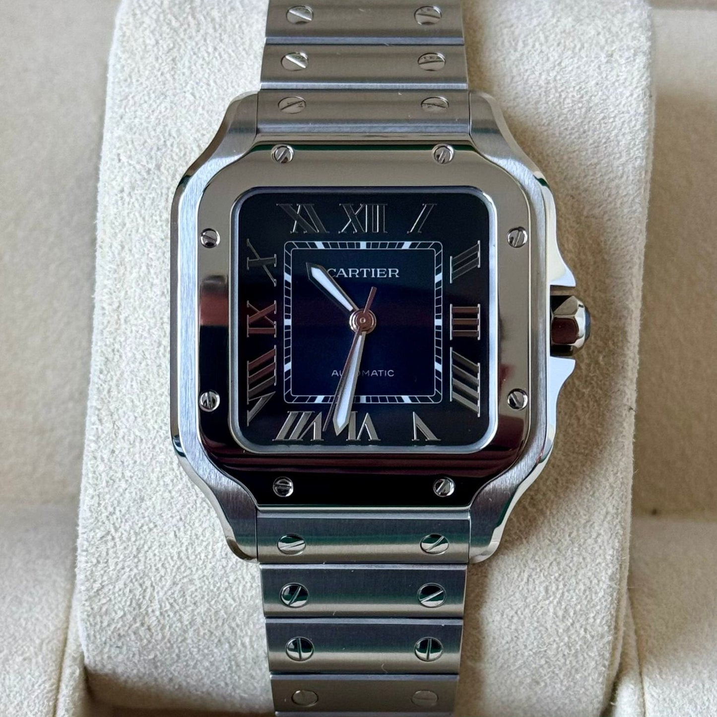 Cartier Santos Large Cadran Bleu Quartz