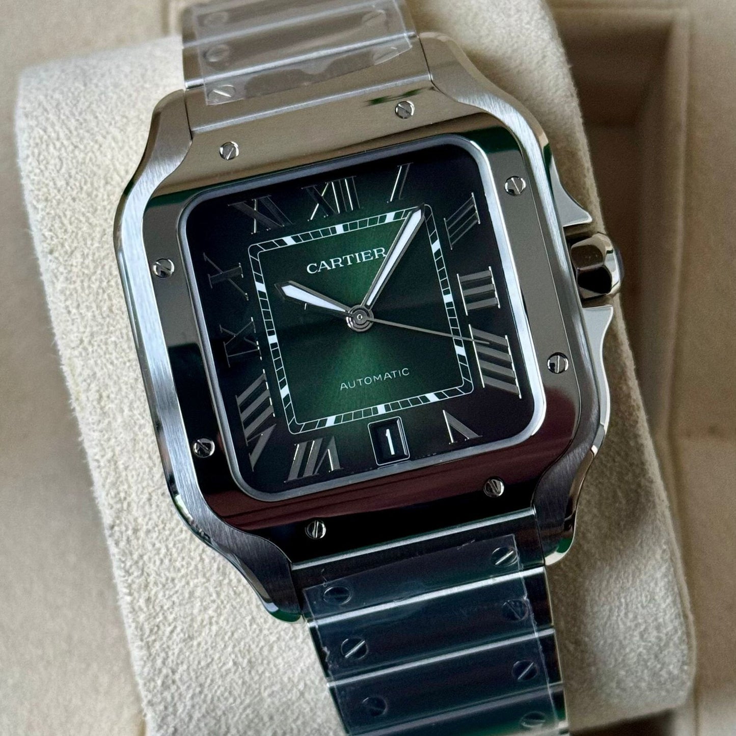 Cartier Santos Large Cadran Vert Quartz