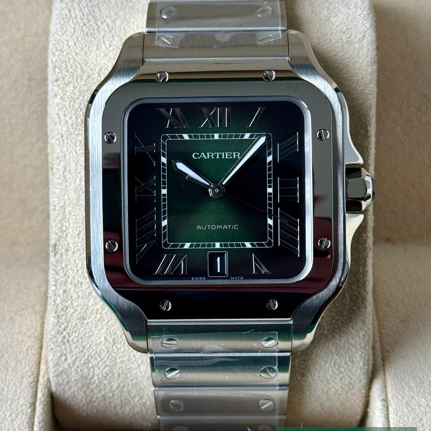Cartier Santos Large Cadran Vert Quartz