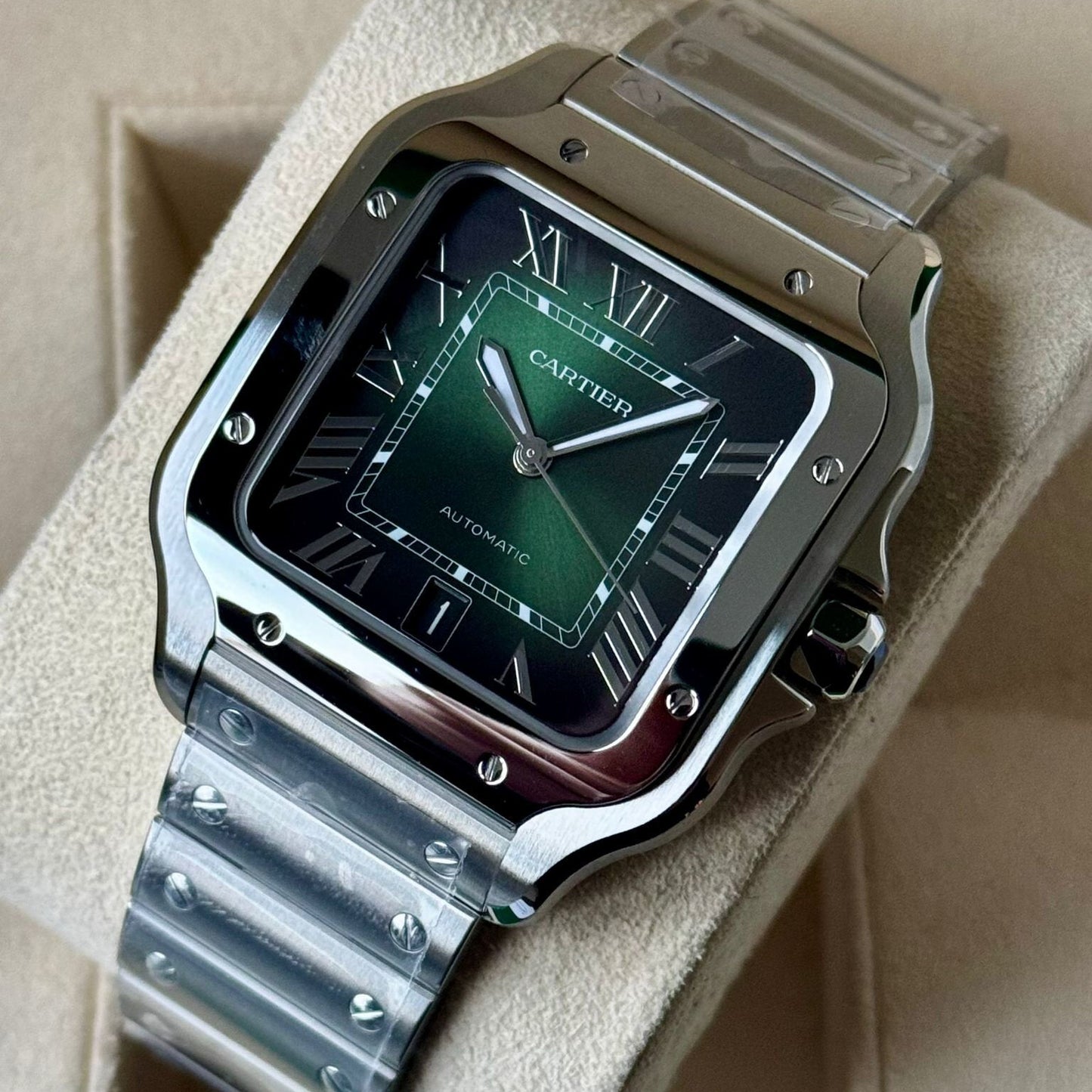 Cartier Santos Large Cadran Vert Quartz