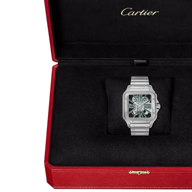 Cartier Santos de Cartier Skeleton VERT Quartz