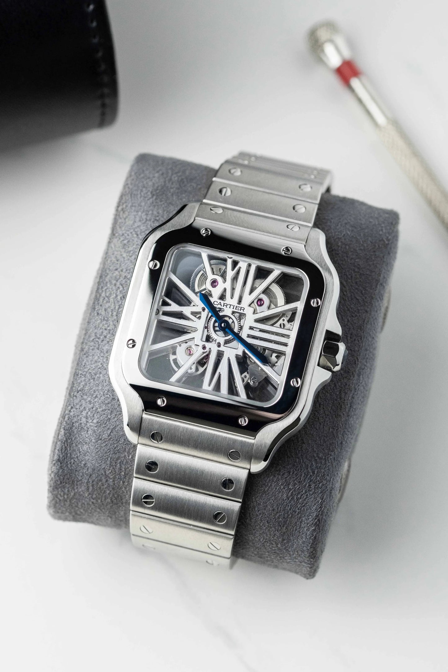Cartier Santos de Cartier Skeleton Quartz