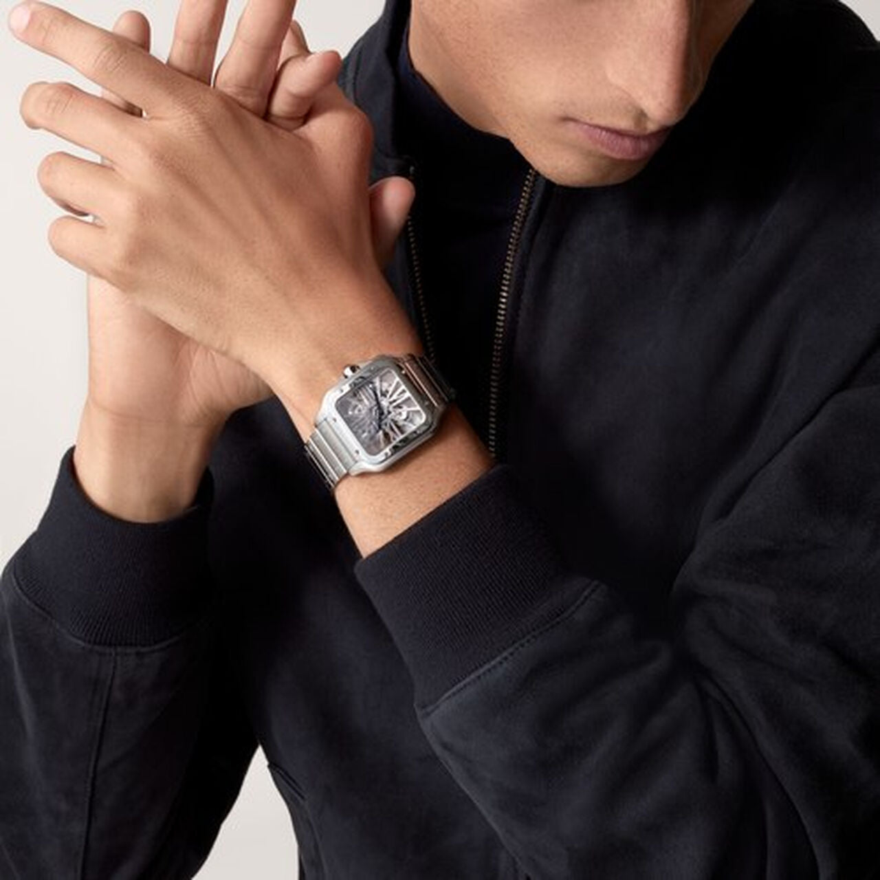 Cartier Santos de Cartier Skeleton Quartz