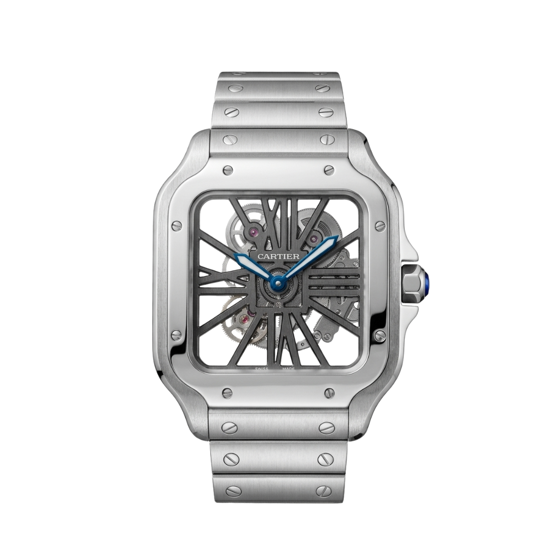 Cartier Santos de Cartier Skeleton Noir Quartz