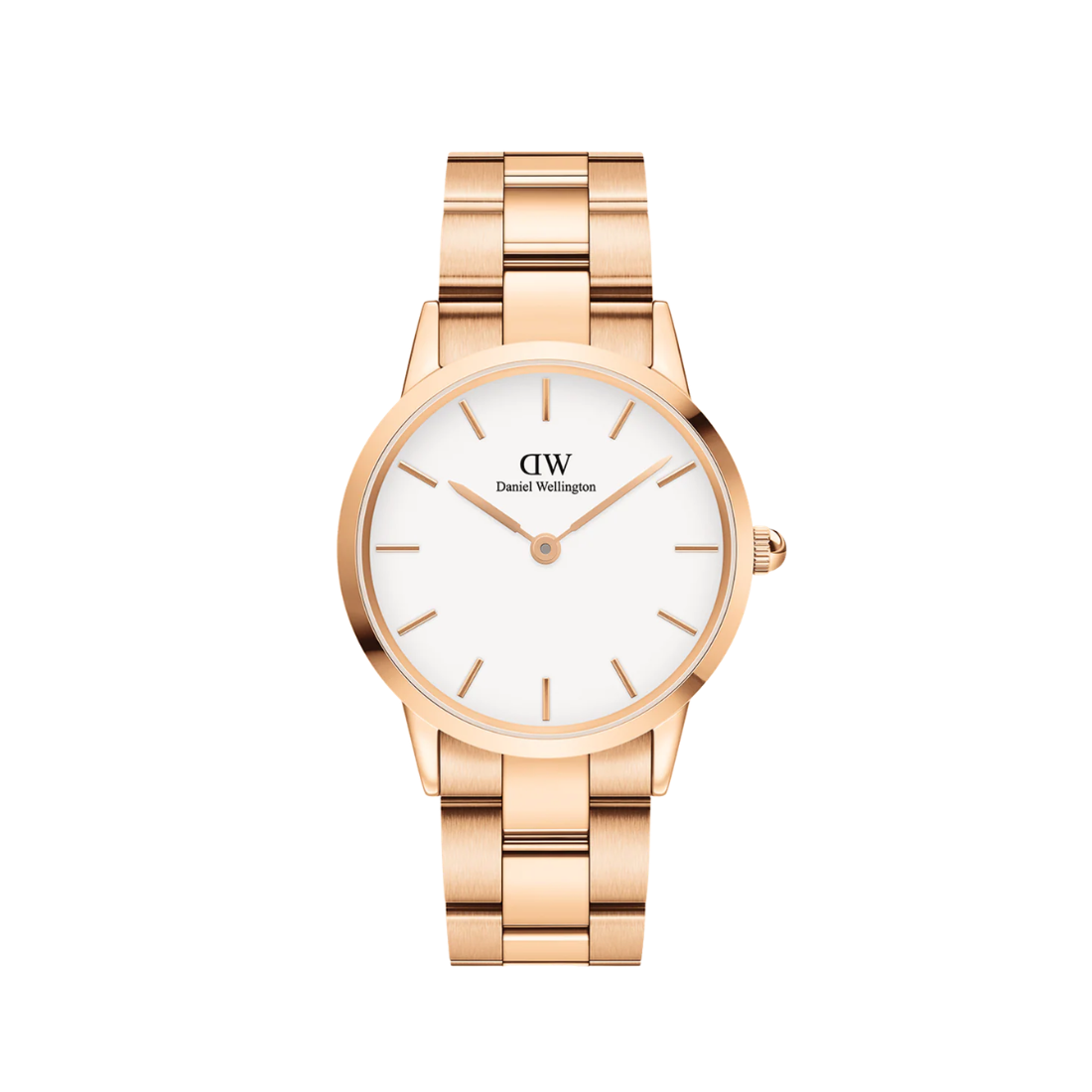 Montre Femme Daniel Wellington Iconic Link Rose Gold White