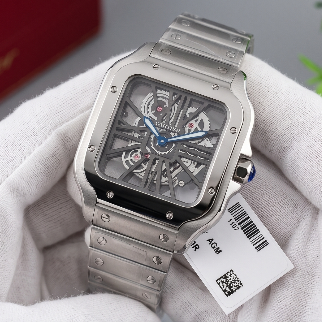 Cartier Santos de Cartier Skeleton Noir Quartz