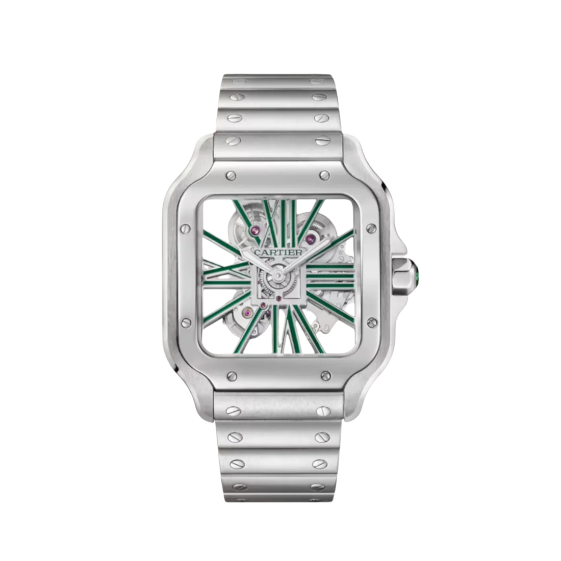 Cartier Santos de Cartier Skeleton VERT Quartz