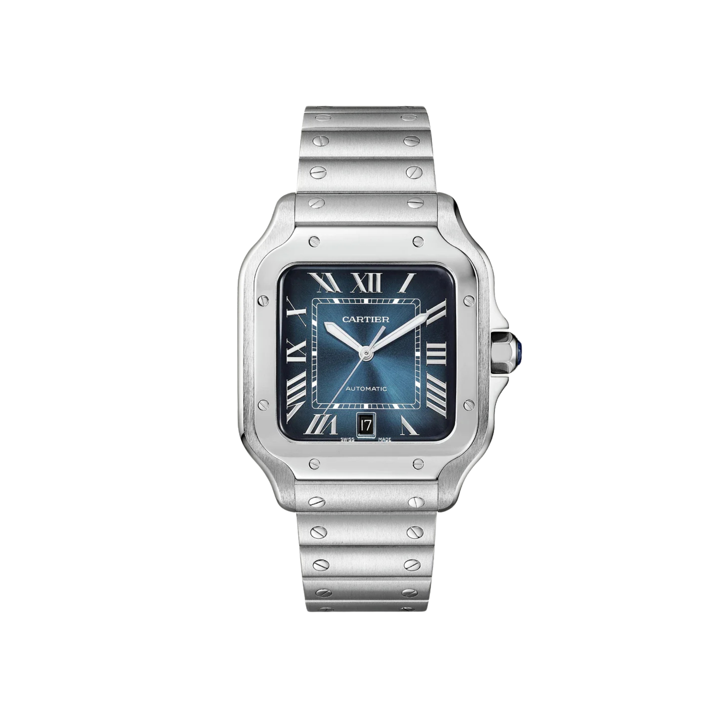 Cartier Santos Large Cadran Bleu Quartz