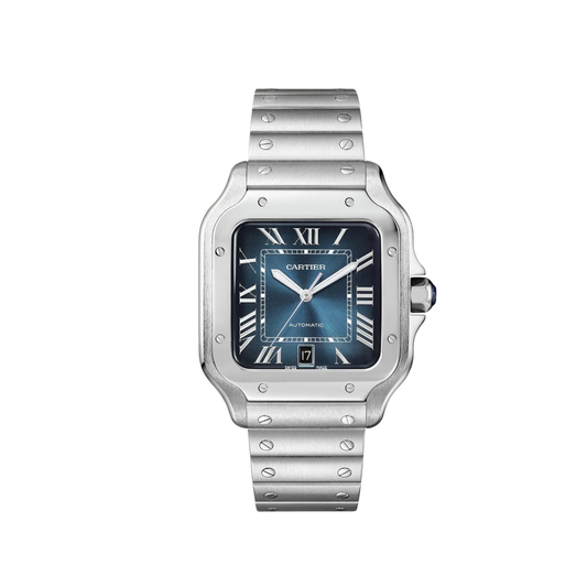 Cartier Santos Large Cadran Bleu Quartz