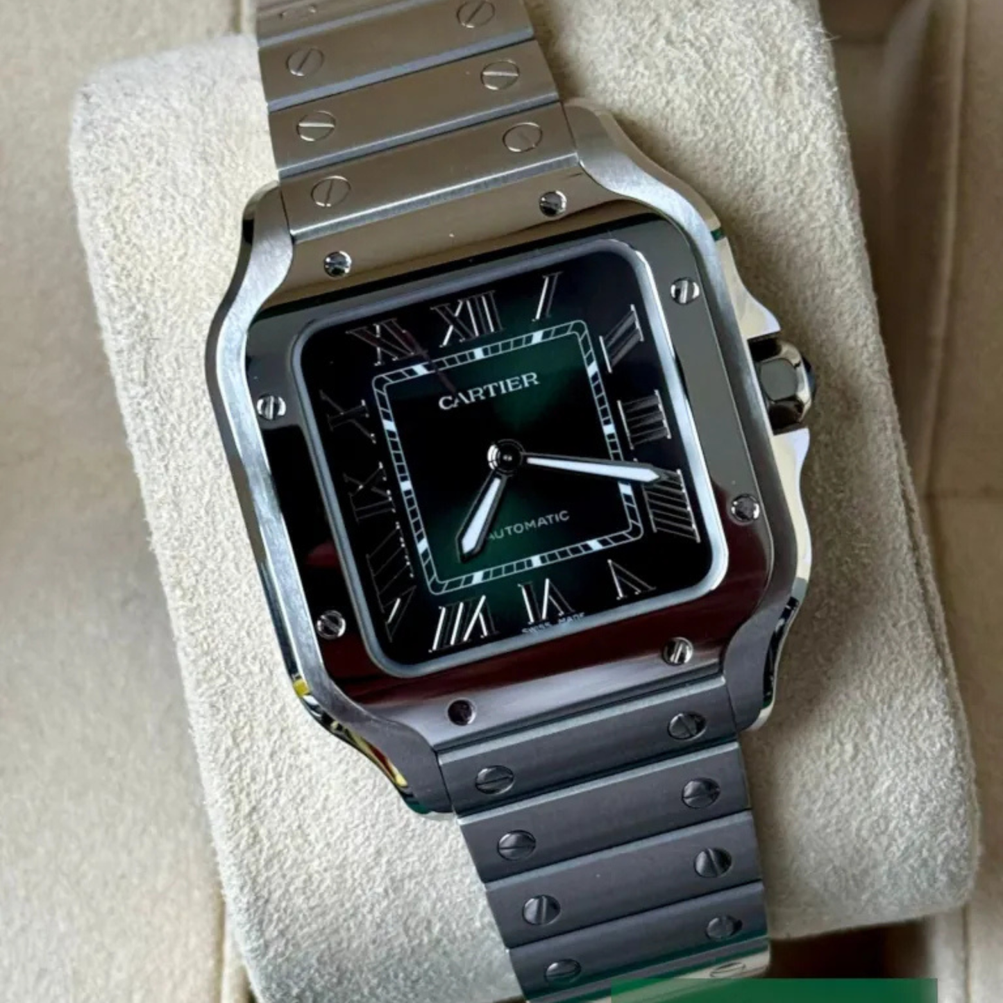 Cartier Santos Large Cadran Vert Quartz