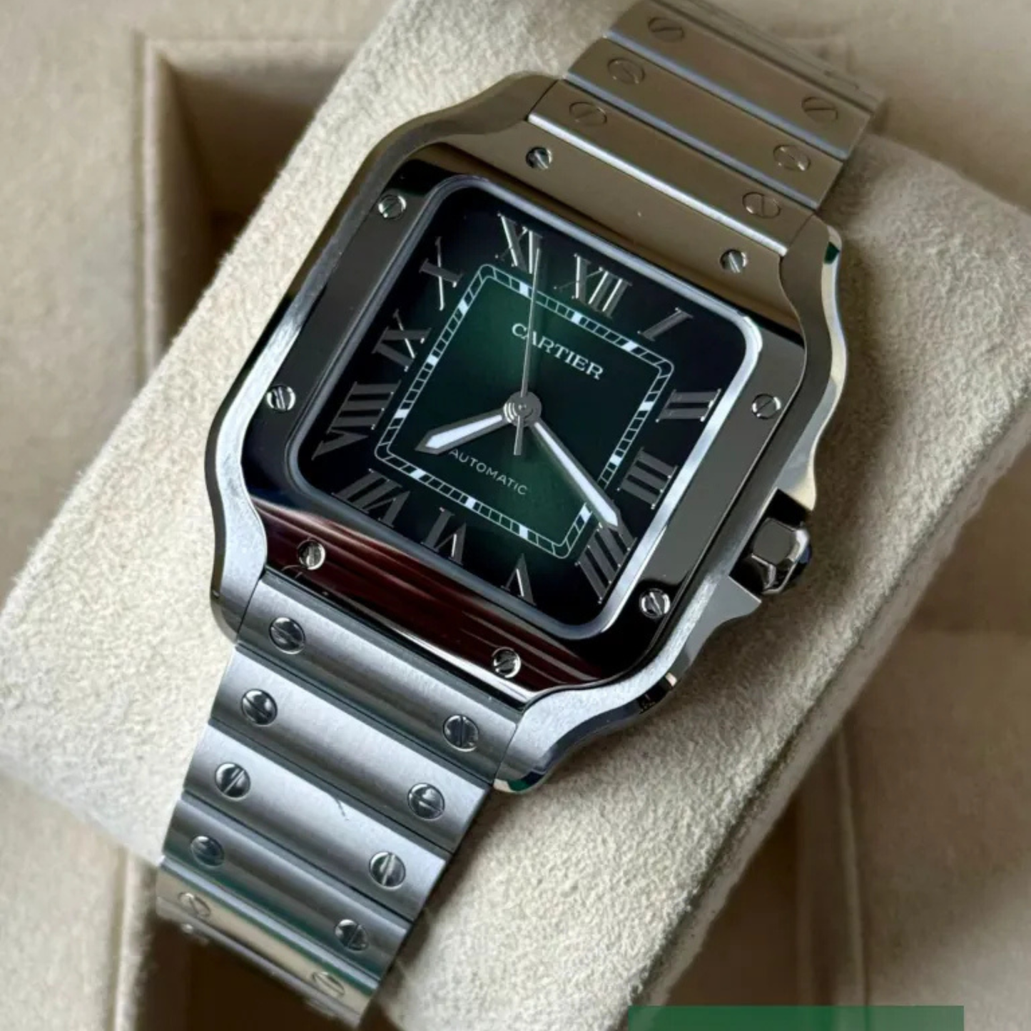 Cartier Santos Large Cadran Vert Quartz