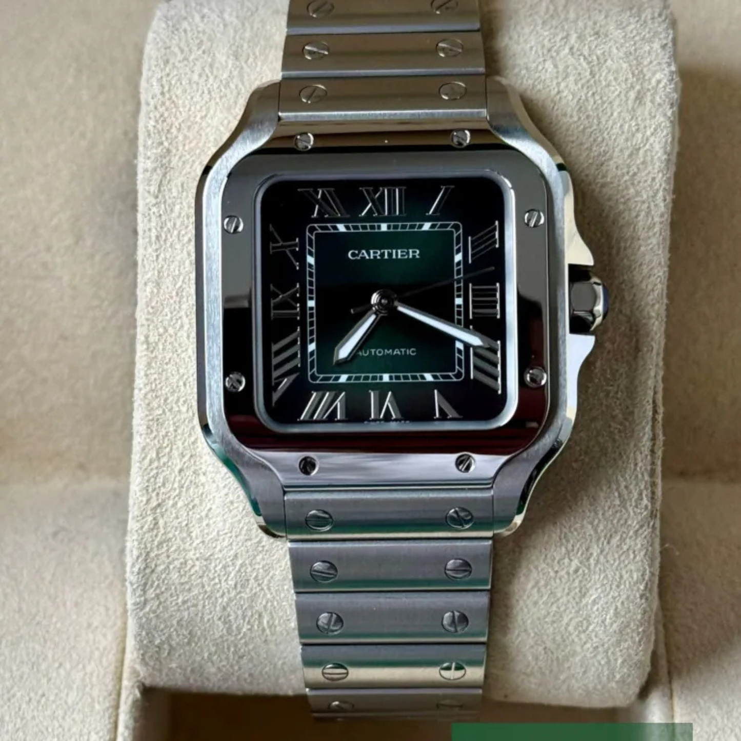 Cartier Santos Large Cadran Vert Quartz
