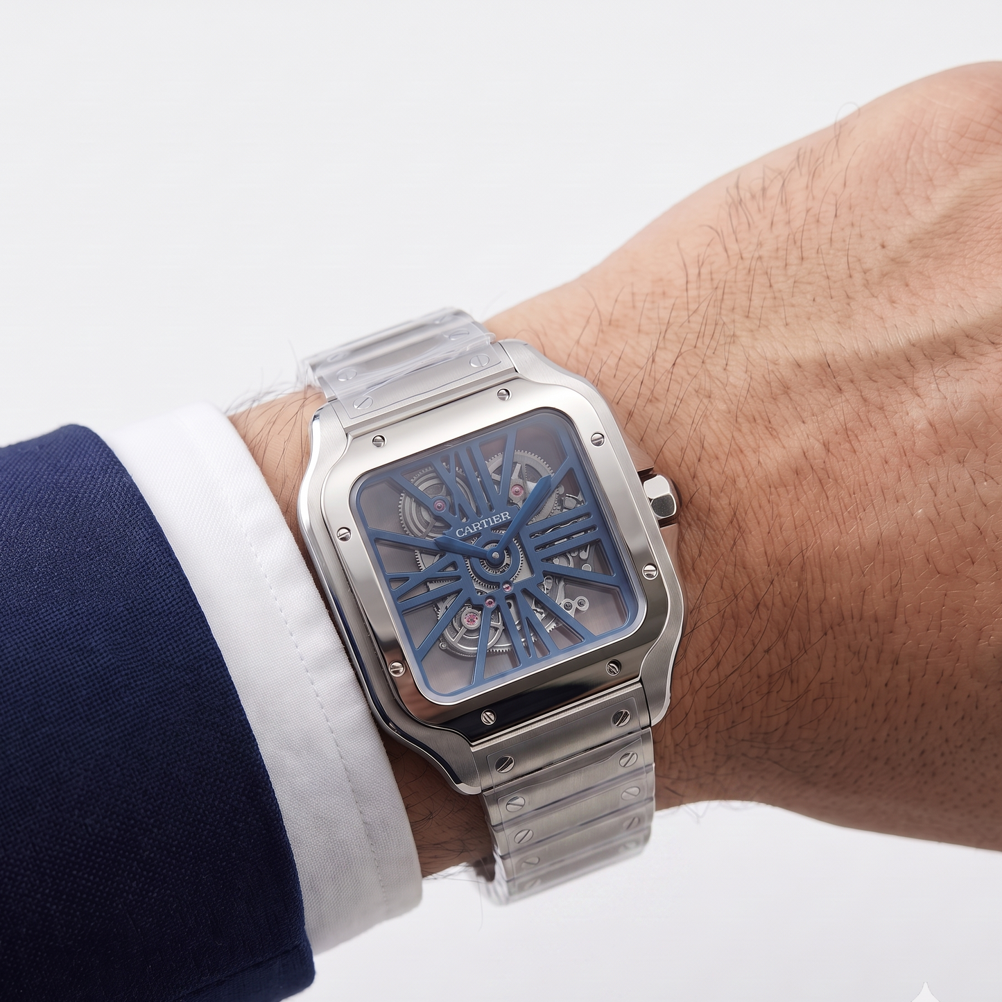 Cartier Santos de Cartier Skeleton BLEU  Quartz