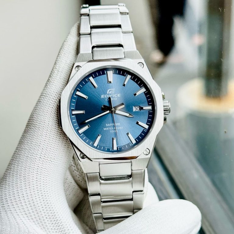 Casio Edifice Stainless Steel Bleu Dial Quartz 100M