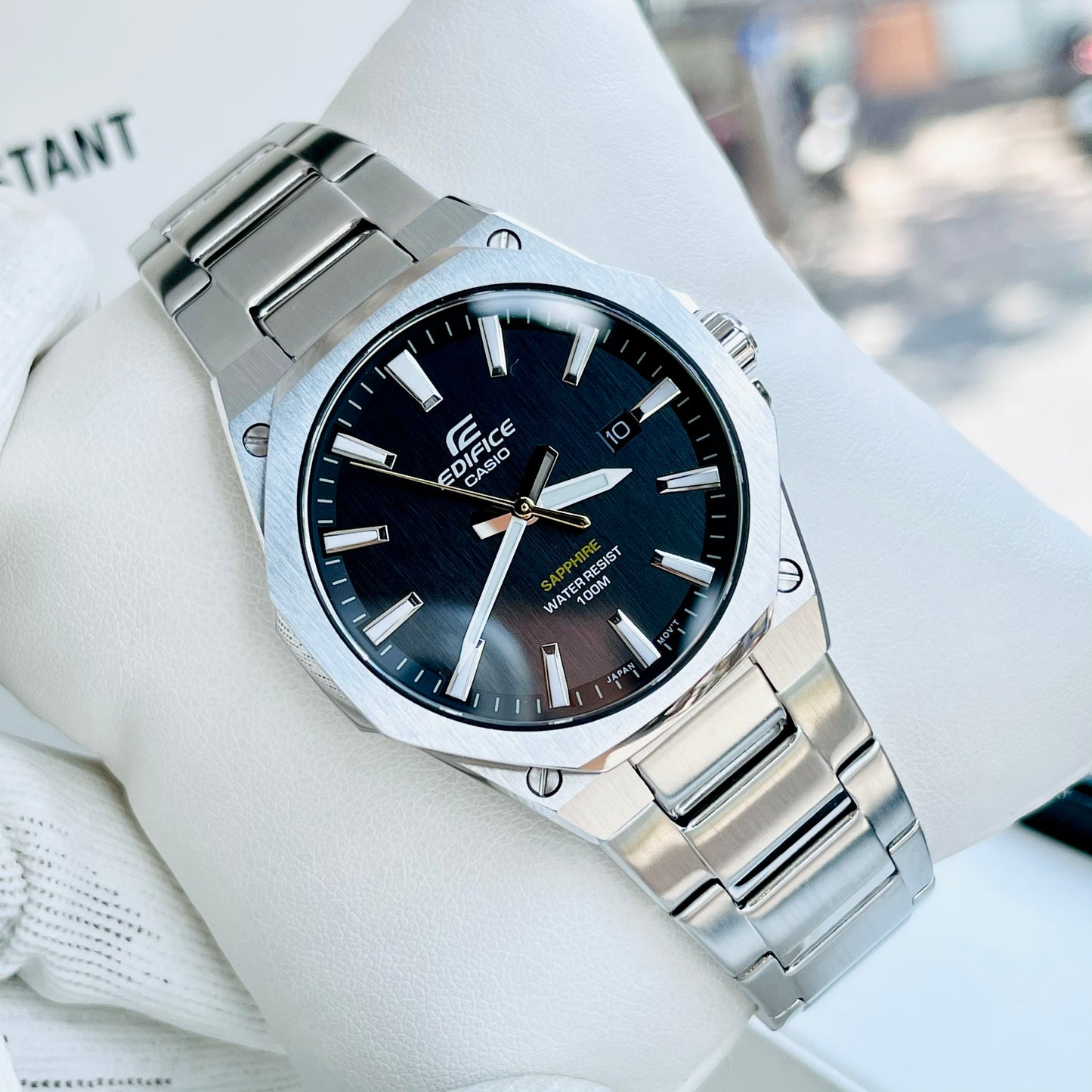 Casio Edifice Stainless Steel White Dial Quartz 100M