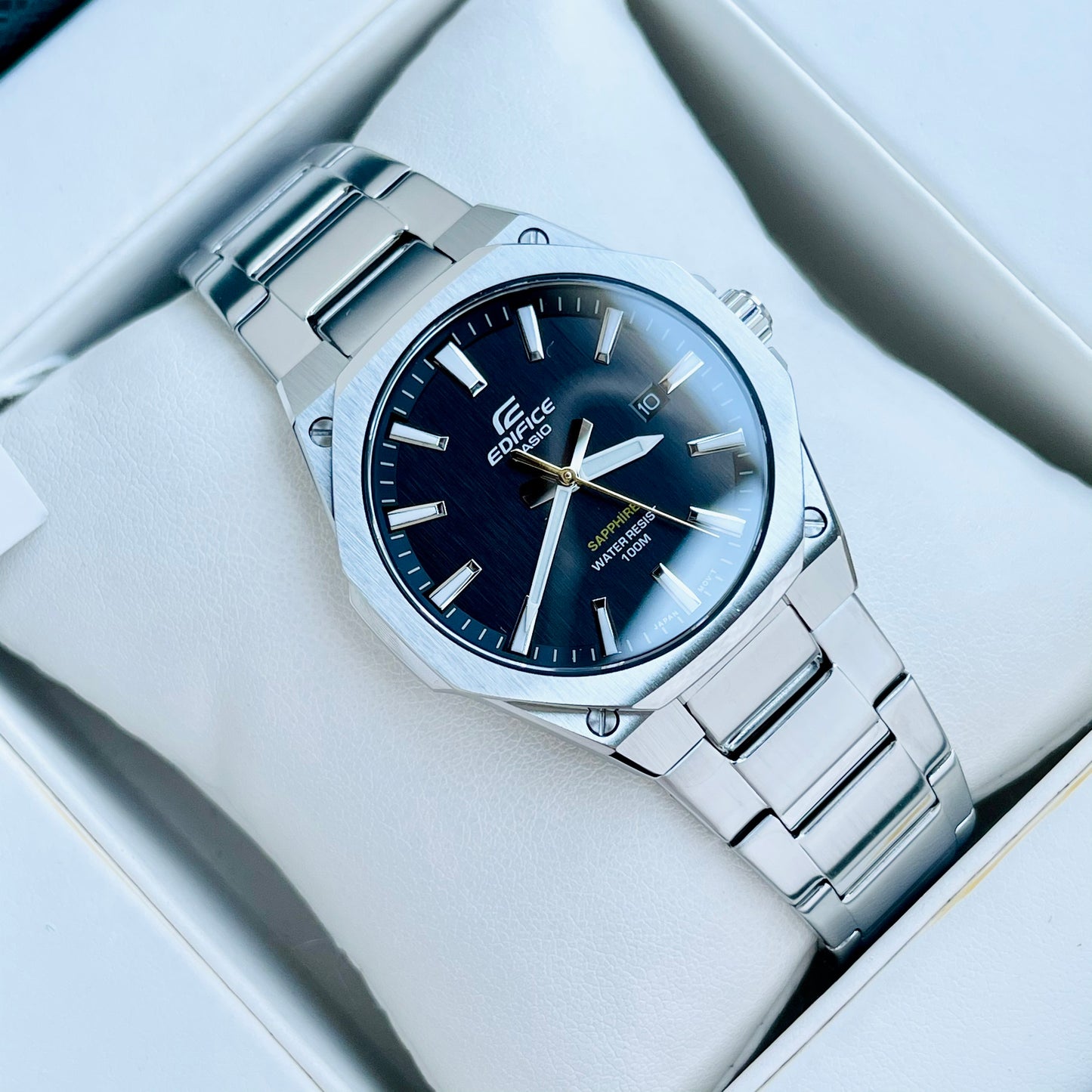 Casio Edifice Stainless Steel White Dial Quartz 100M