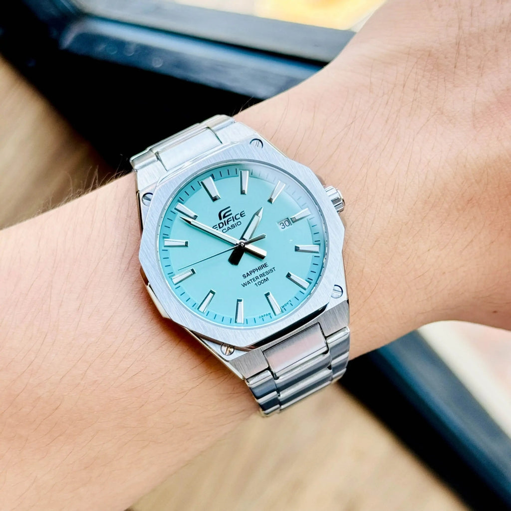 Casio Edifice Stainless Steel Bleu Ciel Dial Quartz 100M