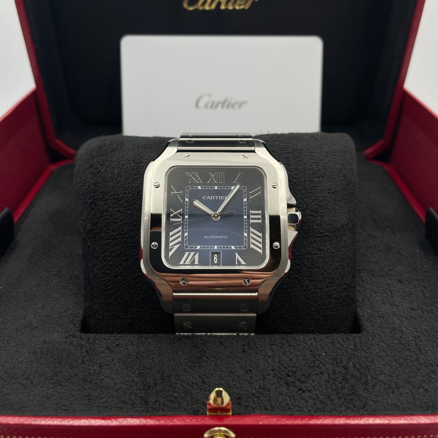 Cartier Santos Large Cadran Bleu Quartz