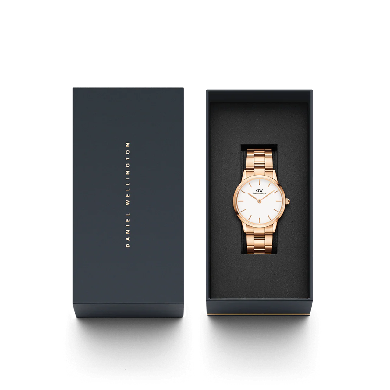 Montre Femme Daniel Wellington Iconic Link Rose Gold White