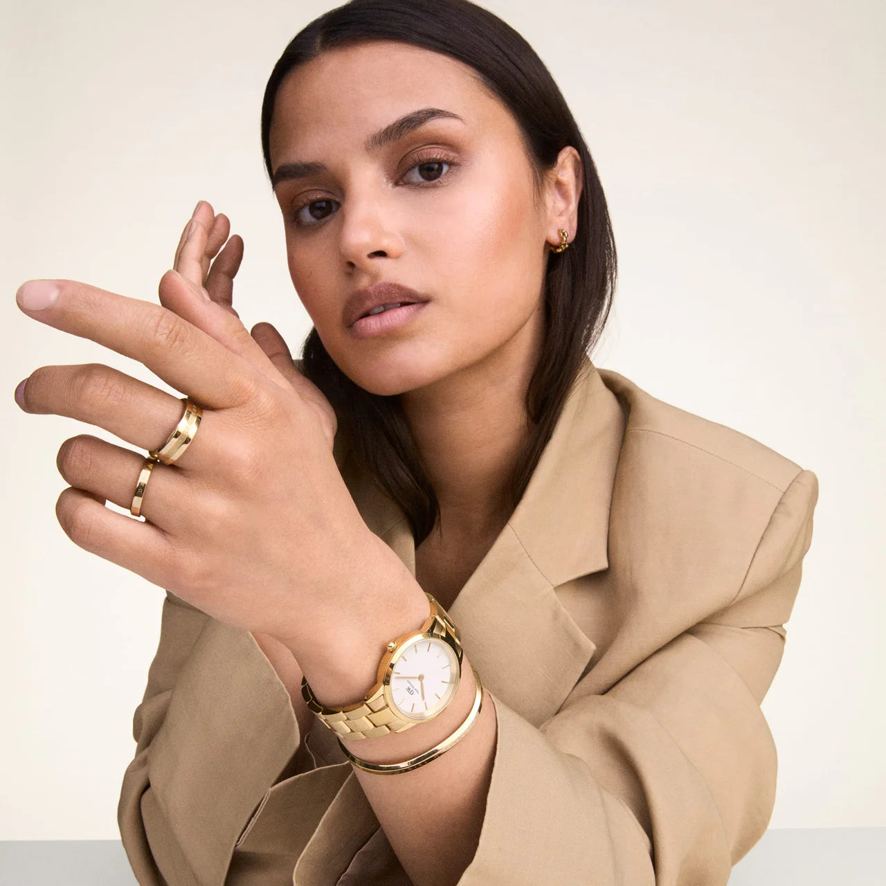 Montre Femme Daniel Wellington Iconic Link Gold White