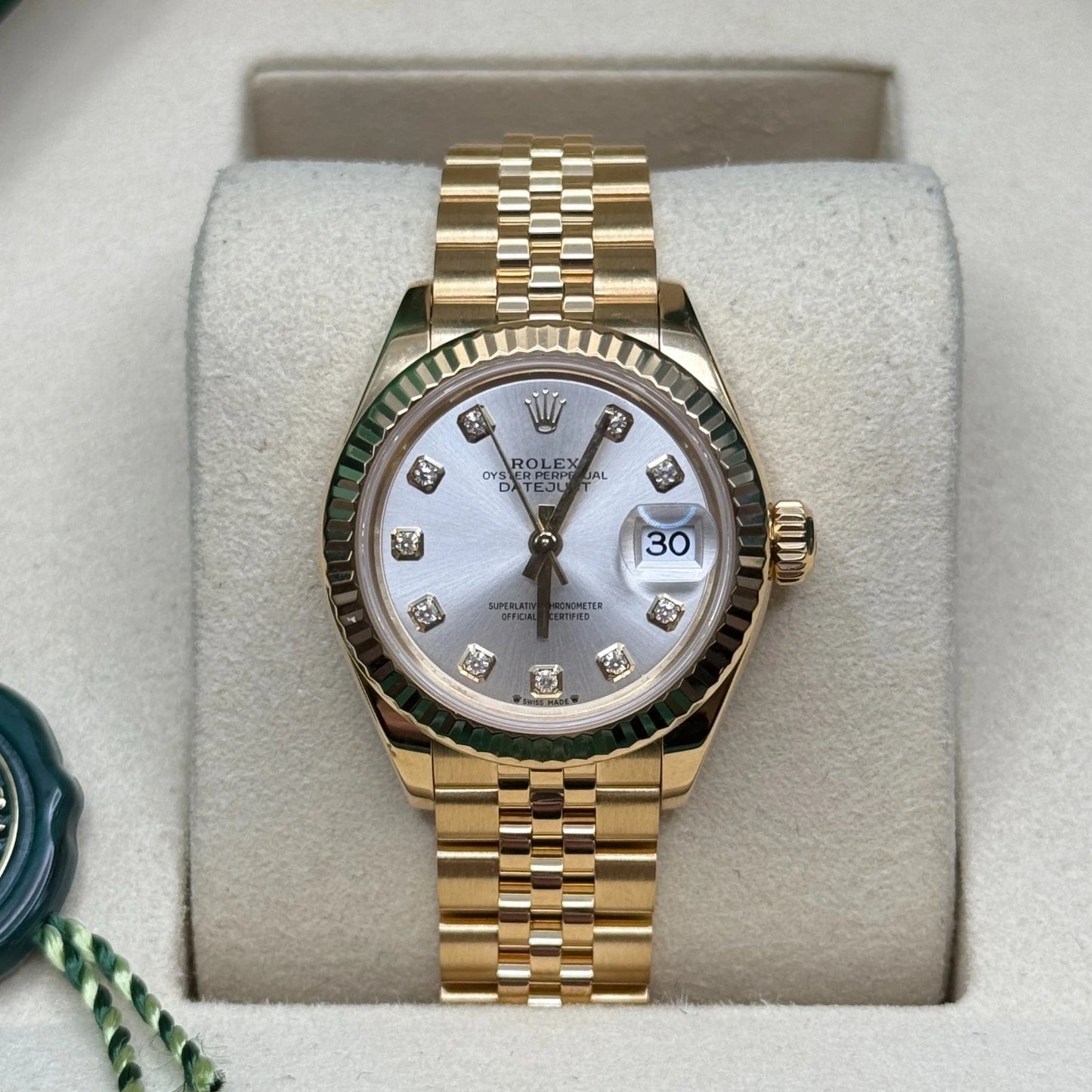 Rolex Femme-Datejust Silver Diamond Yellow Gold Quartz
